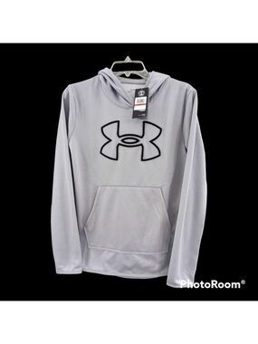 NEW Under Armour Big Logo Loose Fit Gray hoodie Size XS